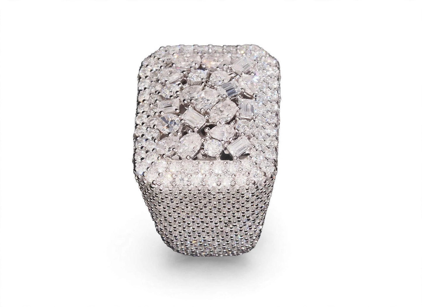 Paved Square Statement Ring