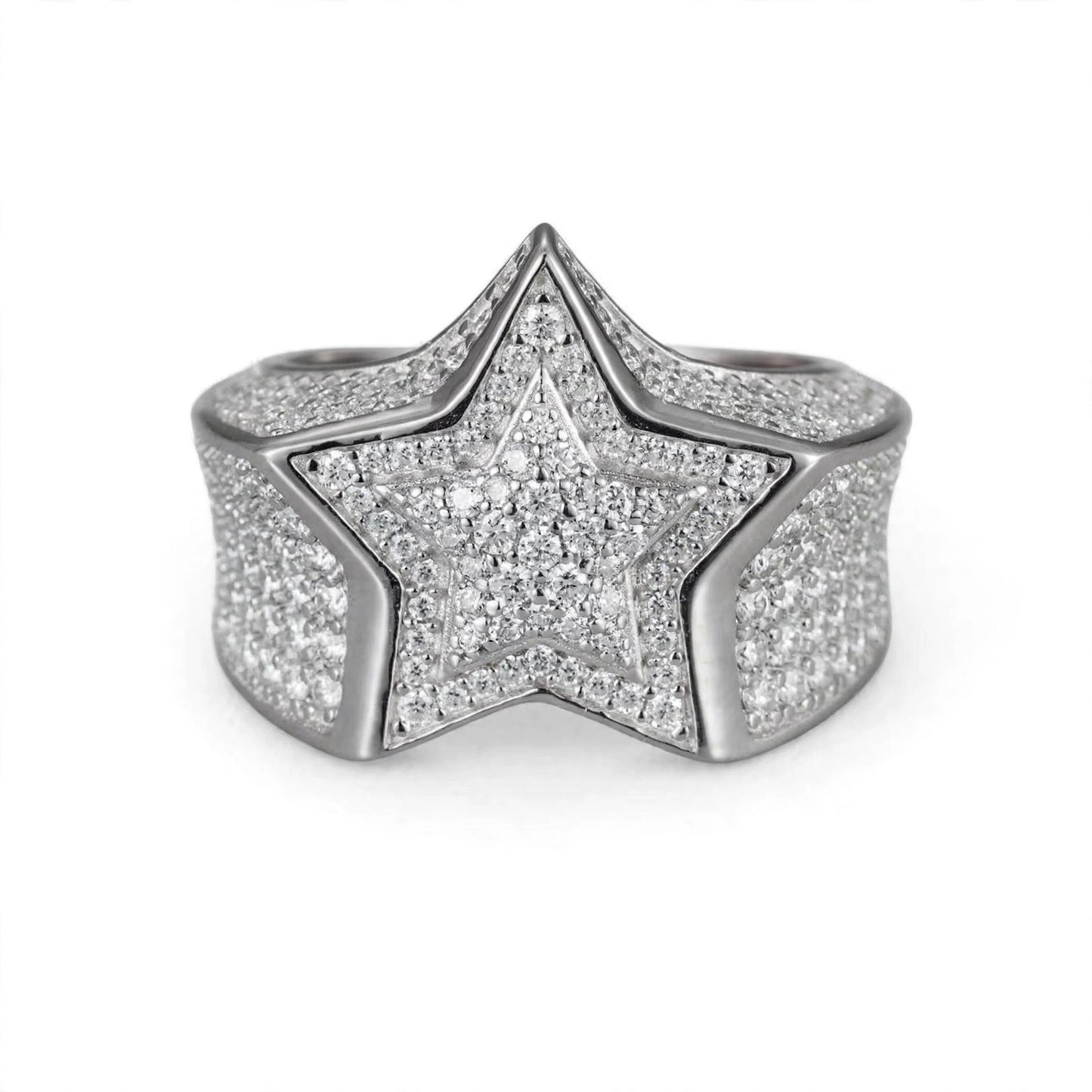 STAR RING  FULL ICED OUT