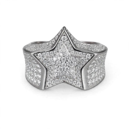 STAR RING  FULL ICED OUT