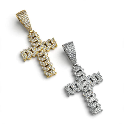 VVS CUBAN LINK CROSS PENDANT