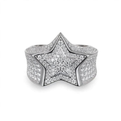 STAR RING  FULL ICED OUT