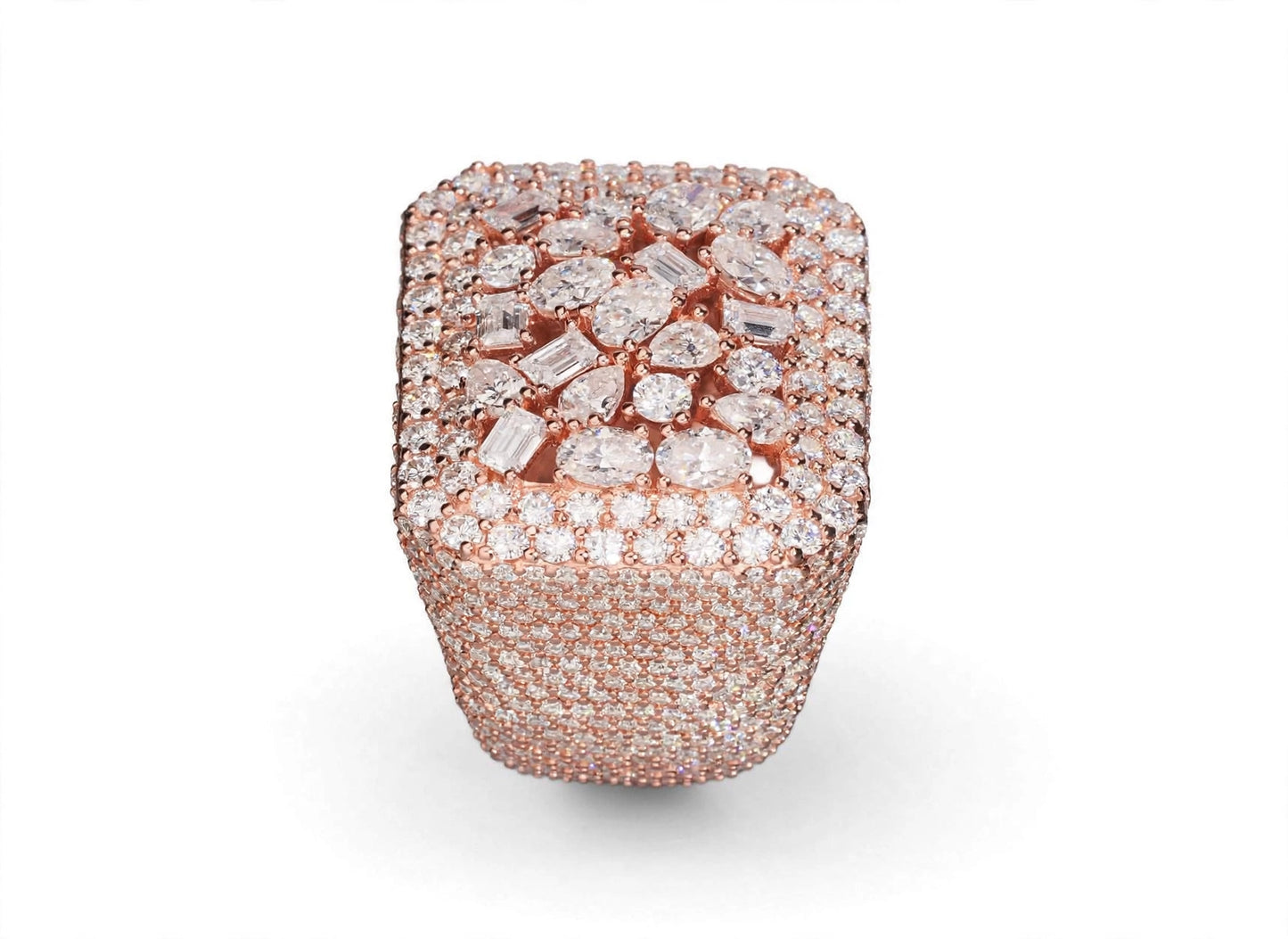 Paved Square Statement Ring