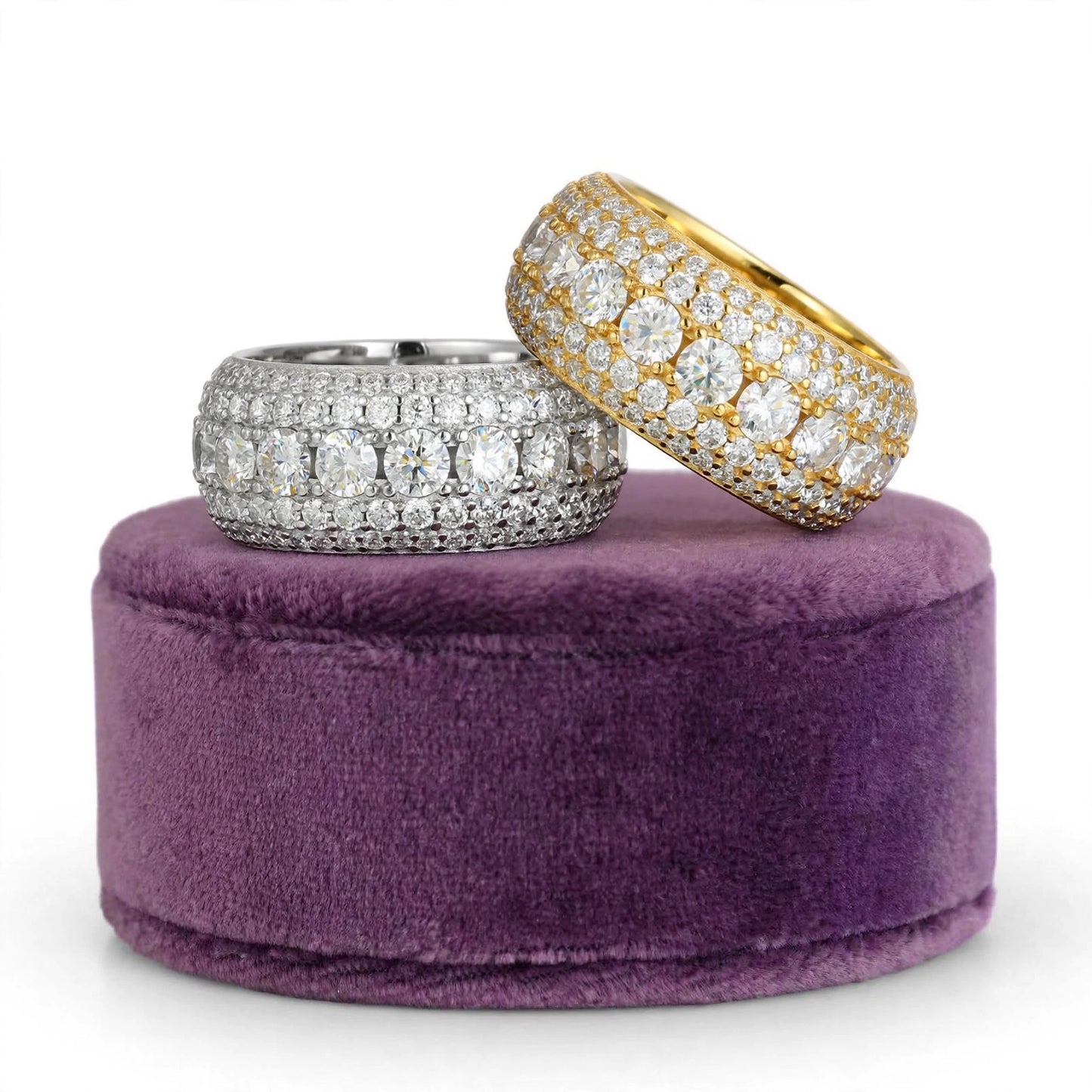 3 Row Ring Lab Grown Stones