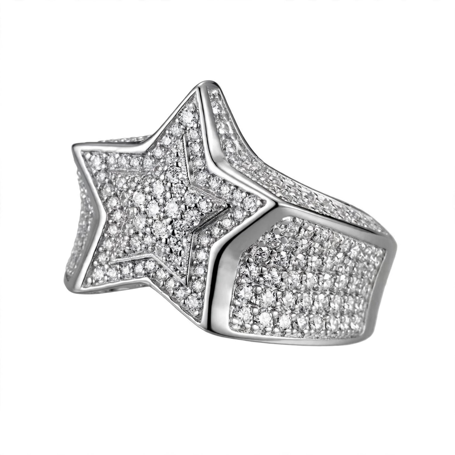 STAR RING  FULL ICED OUT