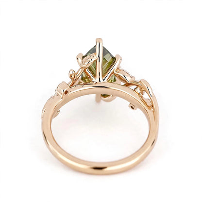 Green Marquise IGI Ring