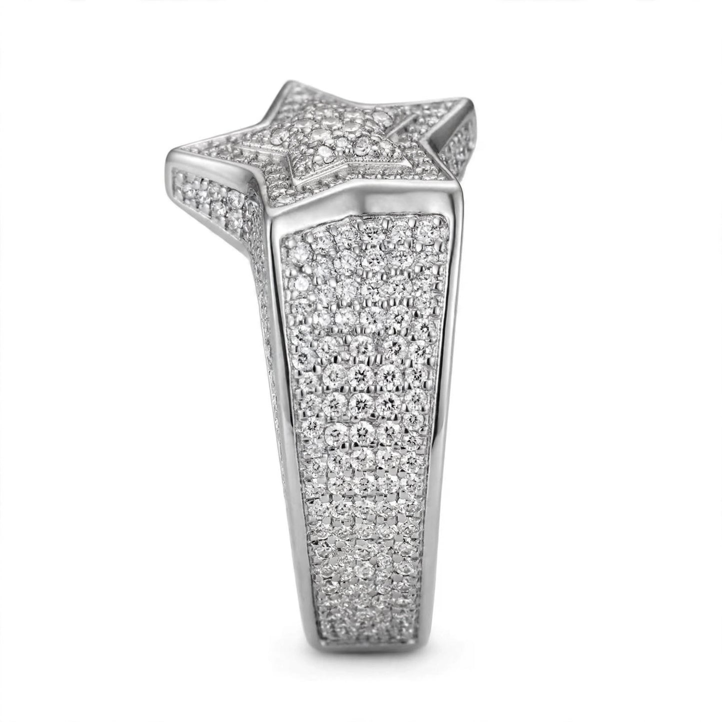 STAR RING  FULL ICED OUT