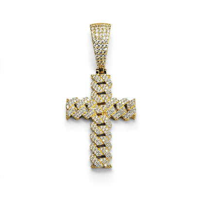 VVS CUBAN LINK CROSS PENDANT